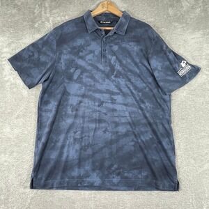 Travis Mathew Golf Polo Shirt Mens 2XL Blue Tie Dye American Family Championship